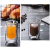 Wine Glasses 80ml Without/With Handle Double Wall Heat Insulated Glass Cup Coffee Tea Milk Container For Latte Espresso Iced