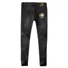 Mode 2022 Marque Hommes Casual Wash Coton Mélange Noir Broderie Jeans Hommes