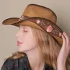 Ampla borda chapéus balde tridimensional bordado artesanal chapéu de palha ocidental cowboy homens boné ao ar livre mulheres luz luxo europeu e americano 231101