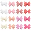 Accessoires de cheveux 16pcs 3,5 pouces arcs pour filles ruban gros-grain clips métalliques barrettes bébé