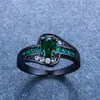 Обручальные кольца винтажные мужские женские зеленые камень кольцо роскошное черное золото для мужчин Женщины
