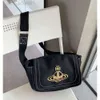 24SS Japońska torba projektantka Viviene Vivian Cesarzowa Dowager Vintage Medieval Bag Classic Saturn Large Canvas Bag Single Remer Messenger Black