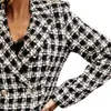 Kamizelki damskie płaszcz kratki ciepłe ubranie na środkową długość na zimowe kurtki formalne szachownicze topy odzieży wierzchniej 230331
