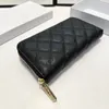 Luxe Designer Klassieke Dubbele Letter Portemonnee Frans Merk Dames Mode Portemonnee Clutch Bag Hoge kwaliteit Luxe Kaviaar Echt Leer Heren Creditcardhouder