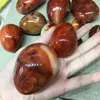 Jewelry Pouches Wholesale Natural Red Agate Carnelion Egg Ornaments Original Stone Polished Home Office