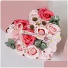 Decorative Flowers Wreaths Decorative Flowers Rose Petal Bath Soap Flower Floral Scented Essential For Wedding Valentines Day Birthd Dhgcs