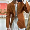 Herrkostnader brittisk stil män italiensk linne bred krage mångsidig blazer bombre kostym chaqueta prom vintage burgogne