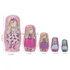 Dockor 5 lager Angel Girl Matryoshka Doll Wood Snowman Russian Nesting Kid Birthday Christmas Chiles Day Gift Toy 231031