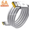 6A Szybka szybka kable ładowarki 1m 3 stopy USB C do USB Kable typu C Kable dla Samsung S20 S23 HTC Huawei M1