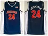 Arizona Wildcats College 24 Andre Iguodala Jerseys Basketball Mike Bibby 10 University Navy Blue Team Couleur Broderie et couture pour les fans de sport Chemise respirante