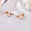 Boucles d'oreilles u-magique exquise opale fleur pour femmes, tendance, strass scintillants, bijoux de fête Pendientes