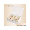 Confezione regalo 10 pezzi Scatola per cupcake con finestra Scatole di carta kraft marrone bianco Dessert Mousse 12 Portabicchieri Grossisti Personalizzati Y071 Dhryz