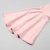 Casual Dresses 2023 Pink Flare ärmar snedstreck kvinnors miniklänning sexig smal passform elastisk viksapplikation blommig blommig