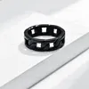 Bague en acier inoxydable pour hommes, or argent 316L, qualité AAAAA, chaîne creuse noire, bijoux à la mode, prix de gros