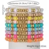 Bracelets de charme Boho Bijoux 9pcs / ensembles d'empilages pour femmes été perles d'argile polymère bracelet couleur or espacées perlées pulseras