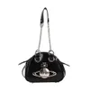 24SS Diseñador Viviene Westwoods 2024 Nuevo Saturn West Empress Dowager Bowling Bolso pequeño Cadena Un hombro Bolso bandolera Bolso de mujer Alta calidad Viviennewestwood