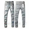 Nuovi jeans viola da uomo di alta qualità Jeans firmati Moda cargo in denim strappato effetto consumato per uomo High Street Fashion blue Jeans da donna Jeans revival rock da uomoJ2MM