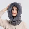 Scarves Woman Winter Hat Hooded Face Mask Fluff Keep Warm Thicken Style Womens Neck Scarf Cap Beanie Knitted Cashmere Warmer 231101