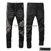 2022Ss Nieuwe Europese En Amerikaanse Heren Designer Hiphop Jeans High Street Fashion Tide Merk Fietsen Motorfiets Wassen Letter losse Fit D Dh6Dc