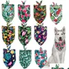 Autres fournitures pour chiens Autres fournitures pour chiens 20 pièces Bandana écharpe Triangar Bavoirs Pet Summer Flamingo Fruit Hawaii pour petit M Gelatocakesho Dhjlx