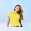 2019 New Womens Brand Round Sleeve Sleeve Camisa de lapela Business Women Polo Polo Bording Bordado de algodão Polo Circt5116245