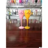 أكواب النبيذ أكواب النبيذ أكريليك الشمبانيا غير القابلة للكسر Veuve Pink Orange Champagne Flutes Wholesale Party Wedding Decoration Factory DHCD0