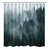Duschgardiner dimmiga skogsmarkduschargardiner natur landskap höst badrum gardin vattentät tyg heminredning med R231101