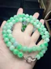 Correntes Natural Verde Jade A Beads Pulseira Bangle 10mm 52 Jadite Pulseiras 925 Jóias de Prata Presente