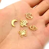 10pcs/lot 316 Stainless Steel Gold Plated Tree Moon Butterfly Small Charms Pendant For Necklace DIY Jewelry Making Fashion JewelryCharms