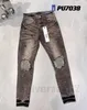 Nieuwe Hoge kwaliteit Paarse Jeans voor Mannen Designer Jeans Mode Distressed Ripped Denim cargo Voor Mannen High Street Fashion blauwe Jeans dames Heren rock revival JeansFXOR