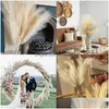 Couronnes de fleurs décoratives Fleurs décoratives 39 pouces Fluffy Artificielle Pampas Grass Fleur pour décor Boho Bouquet Mariage Maison Chris Dhzqj