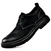 Casual Shoes Men's Thick Sole Breattable Leather Retro Business Work bär bekvämt och mångsidigt