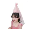 Hair Accessories X6HE Delicate Birthday Cone Hat Headpiece Headband With Veil For Girls Party Po Props Sparkly Sequins HeadWear