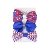 Girls Hair Bows Clip 4th Of July Independence Day Ribbon Bowknot Hairpins Star Stripes USA Flag Patriotic Hair Accessories 3pcs/Lot