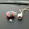 Verschiedene Stile Weiche Keramik Diffusor Auto Parfüm Flasche Glas Leere Hängende Dekor Kunst Lufterfrischer Perlen Seil Flaschen Weihnachtsgeschenk