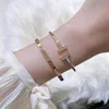 Charme de créateur Carter Bracelet 925 STERLING SIRGAD PLATED 18K GOLD large Diamant complet étroit six quatre Face lisse tout Sky Star Classic