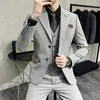 Męskie garnitury Blazer Blazer Vest Pants Men's Fashion Business Gentleman Casual Koreańska wersja Szczupła sukienka ślubna Bankiet 3-częściowy zestaw S-7XL 231101