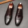 Туфли в итальянском стиле Коричневые, черные туфли-оксфорды из натуральной кожи Классические туфли высокого качества на шнуровке Костюмные туфли с носком Свадебная официальная мужская обувь 231101