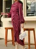 Ubranie etniczne muzułmańska moda Ramadan Satin Satin Satin Wrap Maxi Dress Women Dubai Abaya Pełna długość szat Islamski eid