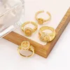 Cluster Rings Women Golden Luxury Virgin Mary Finger 2023 Charm Design Zircon Inlay Carve Open Religion Jewelry