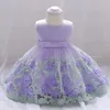 Girl's Dresses 2023 New Infantil Kid Dress For Girls 1st Birthday Party Wedding Color full Sleeveless 3 month 10 y wedding dress Pascua vestido W0323