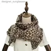 Scarves Thick Cashmere Scarf For Women Leopard Print Tippet Pashmina Shl And Wr Design Luxury Brand Blanket Stole Bufanda EcharpeL231101