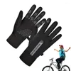 Guantes de ciclismo Manoplas táctiles Clima frío A prueba de viento Manoplas de protección completa de la palma con puños elásticos Suministros de ropa de invierno para trabajar al aire libre