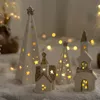 Weihnachtsdekorationen, moderne leuchtende Keramik-Weihnachtsbaum-Lichtdekoration für Zuhause, weißes Porzellan, Weihnachtshaus, Weihnachtsmann, Hirsch, Elch, Figur, Jahr 231101