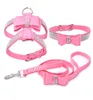 3 Peices Suit Dog Harness Collar Leash Suit Justerbart mjukt mocka tyg som lyser diamanter husdjur för hundar komfort husdjur leveranser6020606