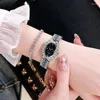 Wristwatches Watch For Women Women's Watches Wine Barrels Square Full Diamond Bracelet Set With Diamonds Fashionable