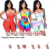 Womens Multi Rompers Color Tie Dye Rainbow Polka Dot Strap Backless Sexy Jumpsuit