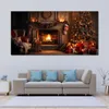 Póster en lienzo con impresión fotográfica, habitación acogedora en Navidad, enmarcado para decoración de pared del dormitorio de casa nueva, regalo