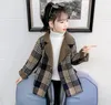 G8038 Herbst Kinder Designer Kleidung Mädchen Wintermäntel dicke warme Plaid Fleece Wolljacke Mädchen Mantel