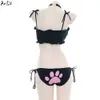 Ani Japanine AnimeLolita Cat Paw Bell Swimsuit Costume Girl Catsかわいいビキニ水着ユニフォーム誘惑ランジェリーコスプレコスプレ